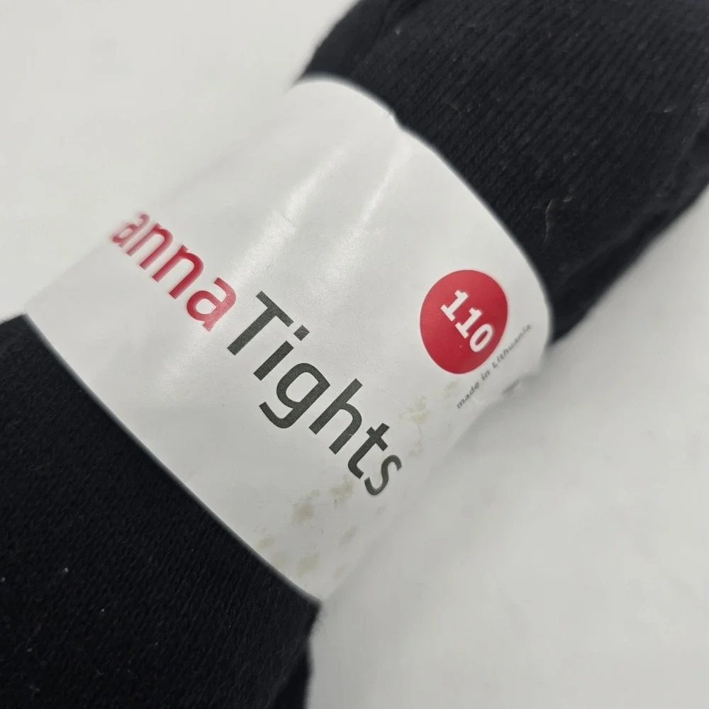 NWT Hanna Andersson Black Tights Size 110 US 5 Cotton Nylon New In‎ Package